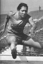 Tidye Pickett trains for the Olympic hurdles trials at Randall's Island, New York.